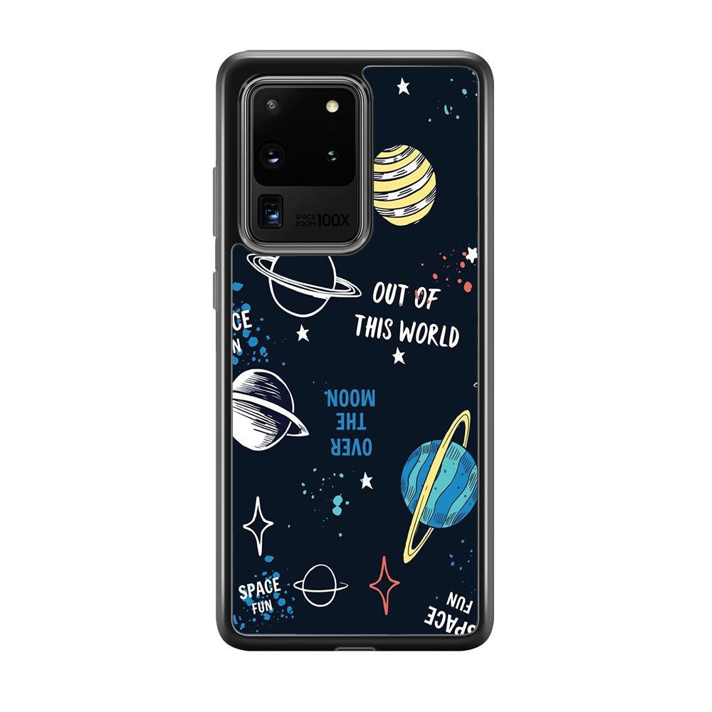 Space Out of This World Samsung Galaxy S20 Ultra Case-Rubber Black (2D Case)-Oxvistore