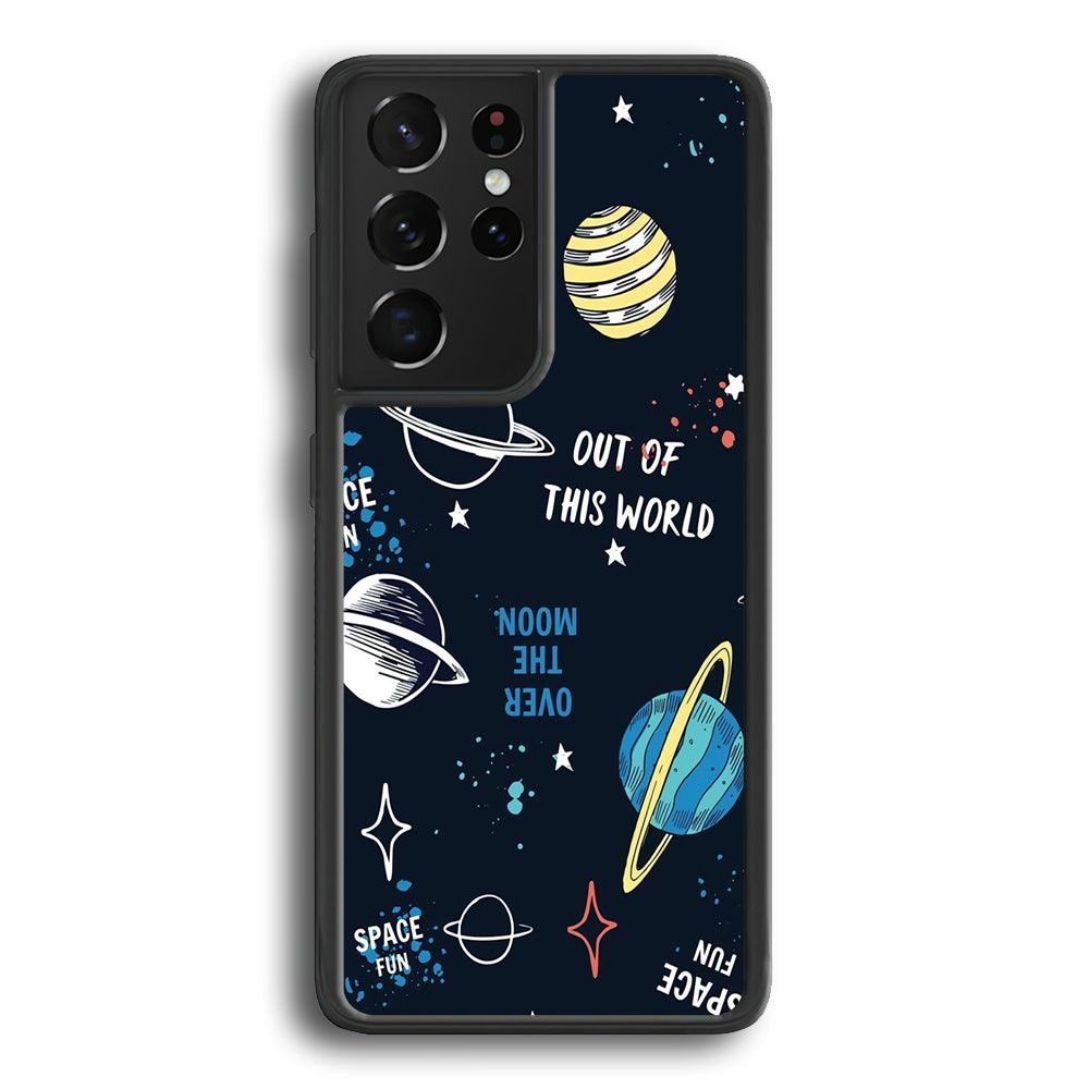 Space Out of This World Samsung Galaxy S24 Ultra Case-Rubber Black (2D Case)-Oxvistore