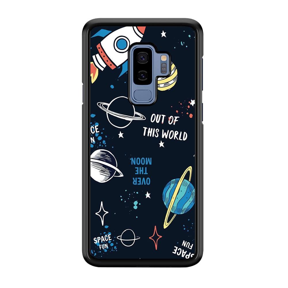 Space Out of This World Samsung Galaxy S9 Plus Case-Rubber Black (2D Case)-Oxvistore