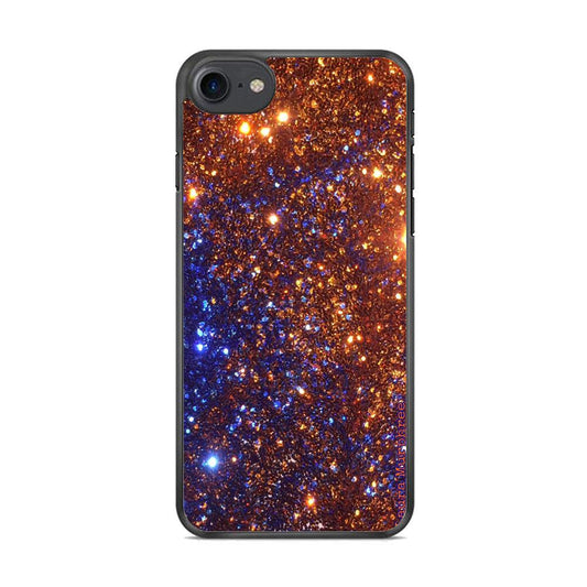 Sparkle Blue and Gold iPhone 8 Case-Rubber Black (2D Case)-Oxvistore