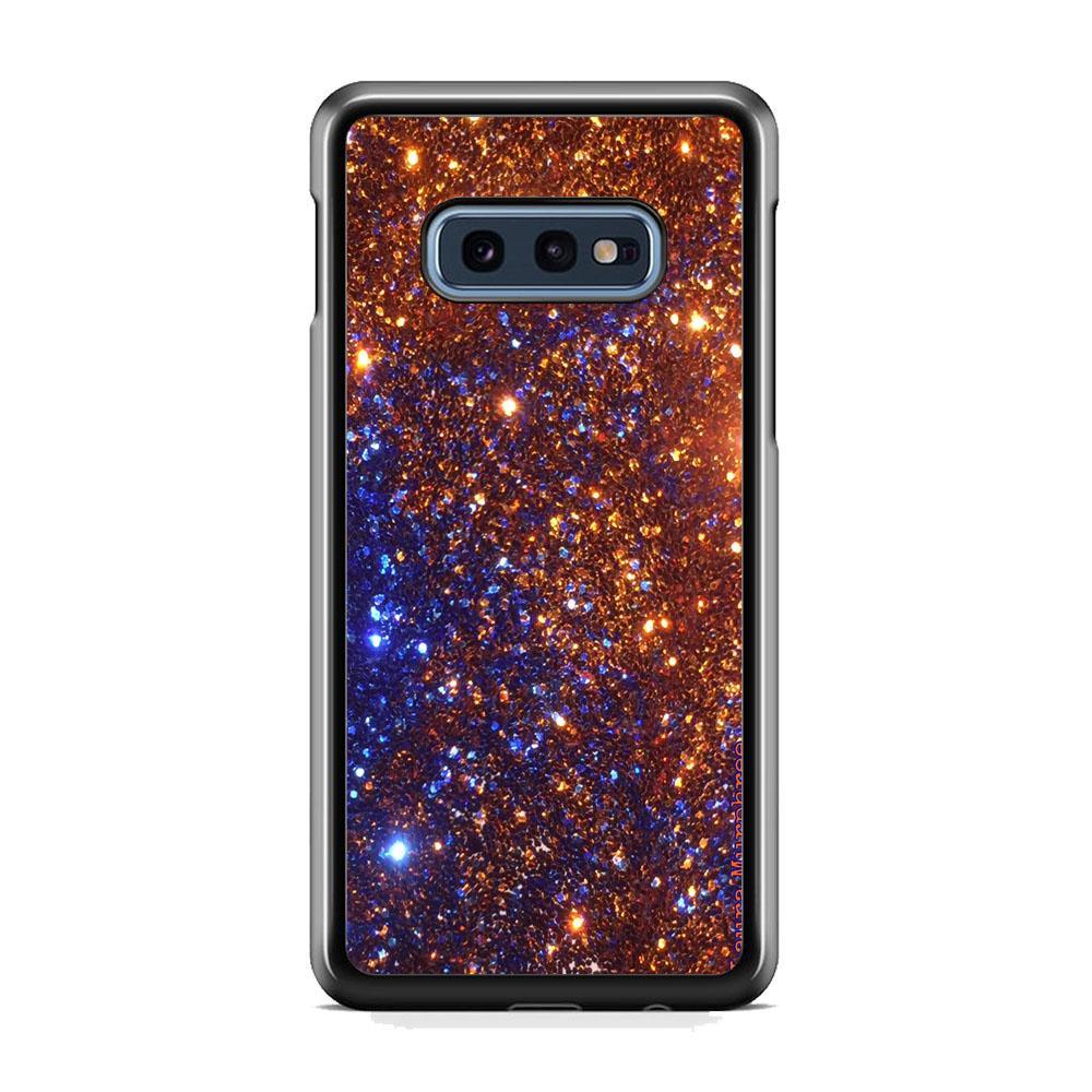 Sparkle Blue and Gold Samsung Galaxy S10E Case-Rubber Black (2D Case)-Oxvistore