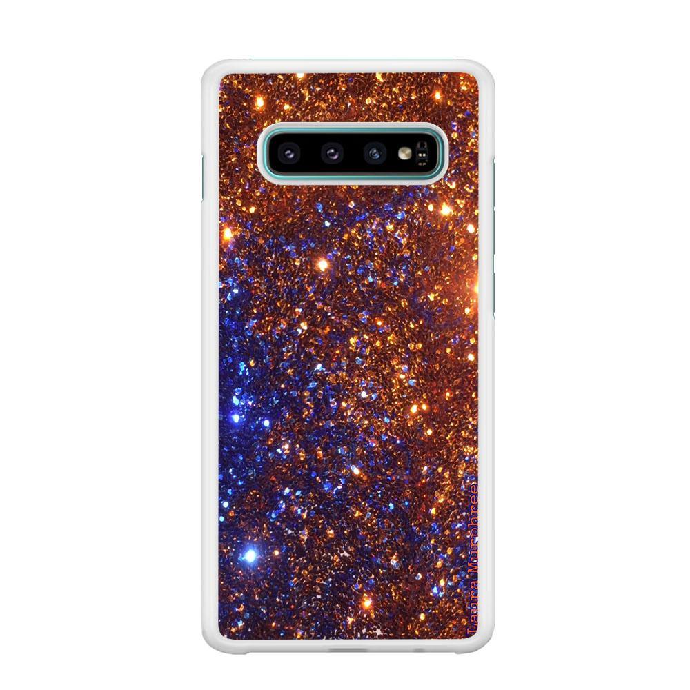 Sparkle Blue and Gold Samsung Galaxy S10 Case-Oxvistore