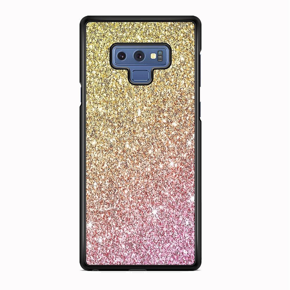 Sparkle Ride to Gold Samsung Galaxy Note 9 Case-Rubber Black (2D Case)-Oxvistore