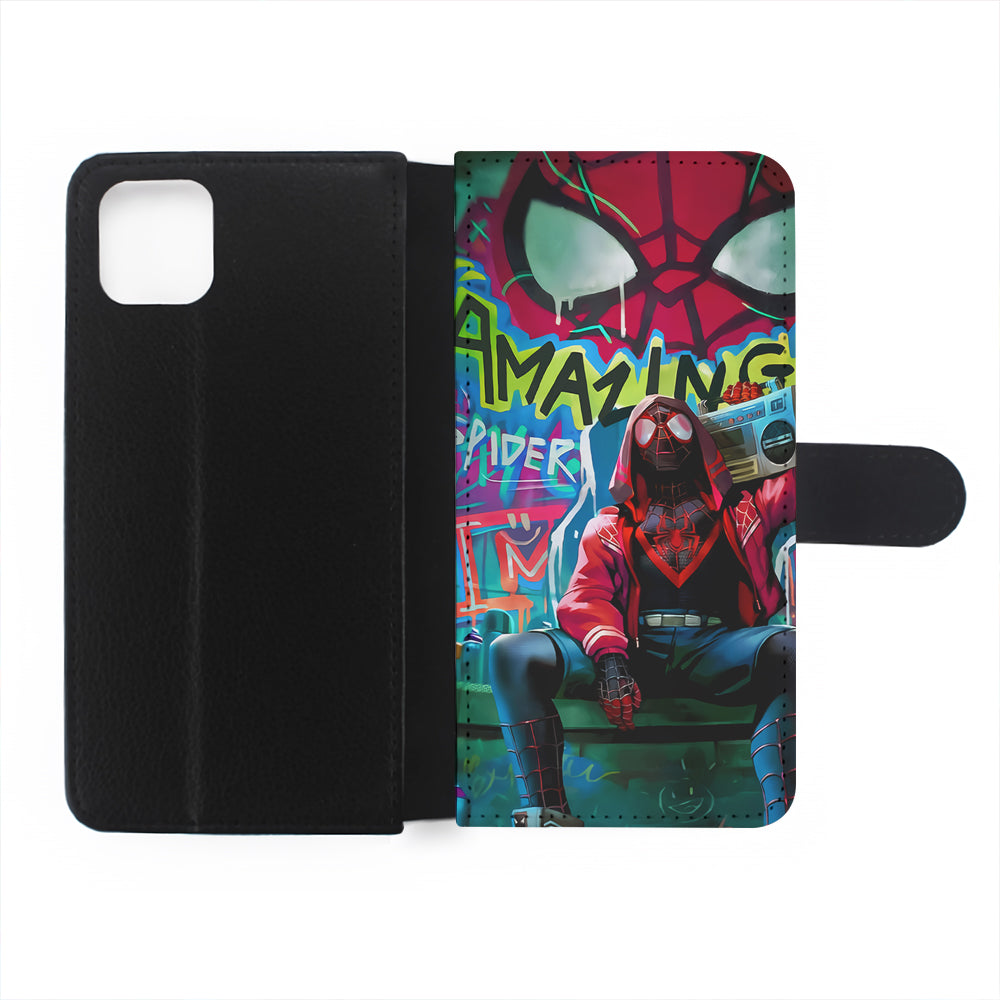 Spider-Man Hip Hop Style Flip Wallet Phone Case