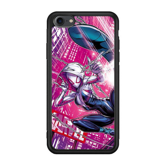 Spider Gwen Air Karate iPhone 7 Case-Rubber Black (2D Case)-Oxvistore
