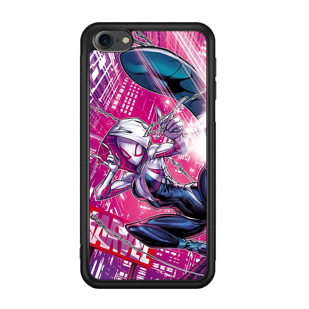 Spider Gwen Air Karate iPod Touch 6 Case-Rubber Black (2D Case)-Oxvistore