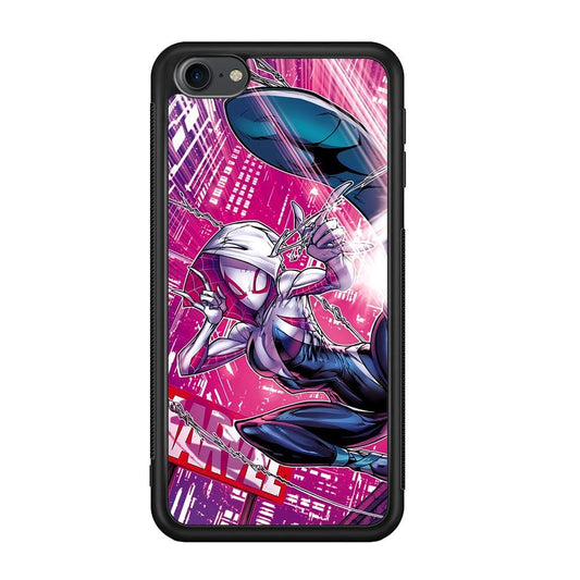Spider Gwen Air Karate iPod Touch 6 Case-Rubber Black (2D Case)-Oxvistore