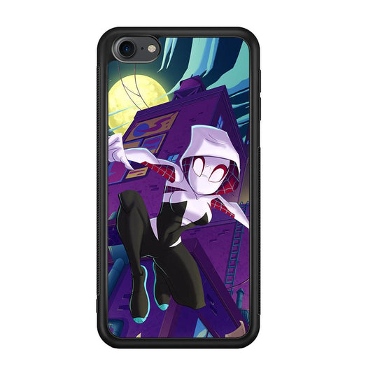 Spider Gwen Full Moon Mission iPod Touch 6 Case-Rubber Black (2D Case)-Oxvistore