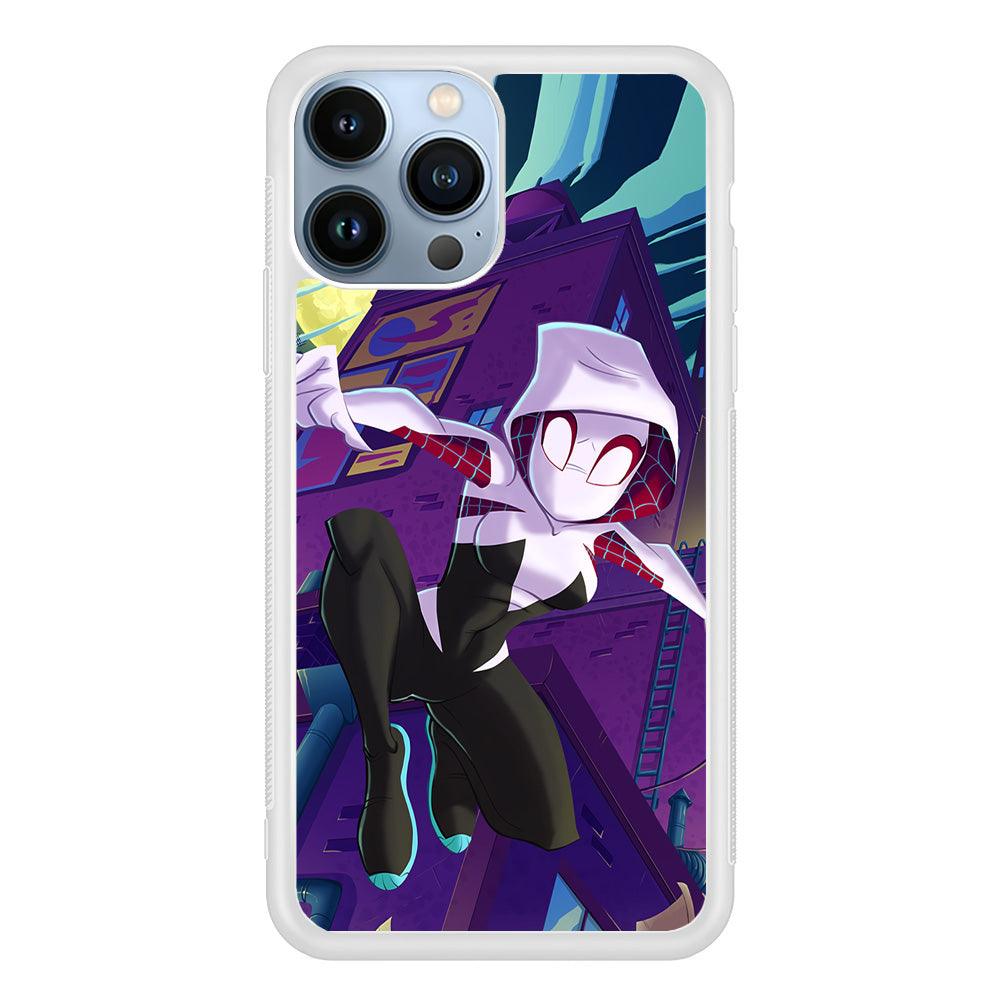 Spider Gwen Full Moon Mission iPhone 15 Pro Case-Oxvistore