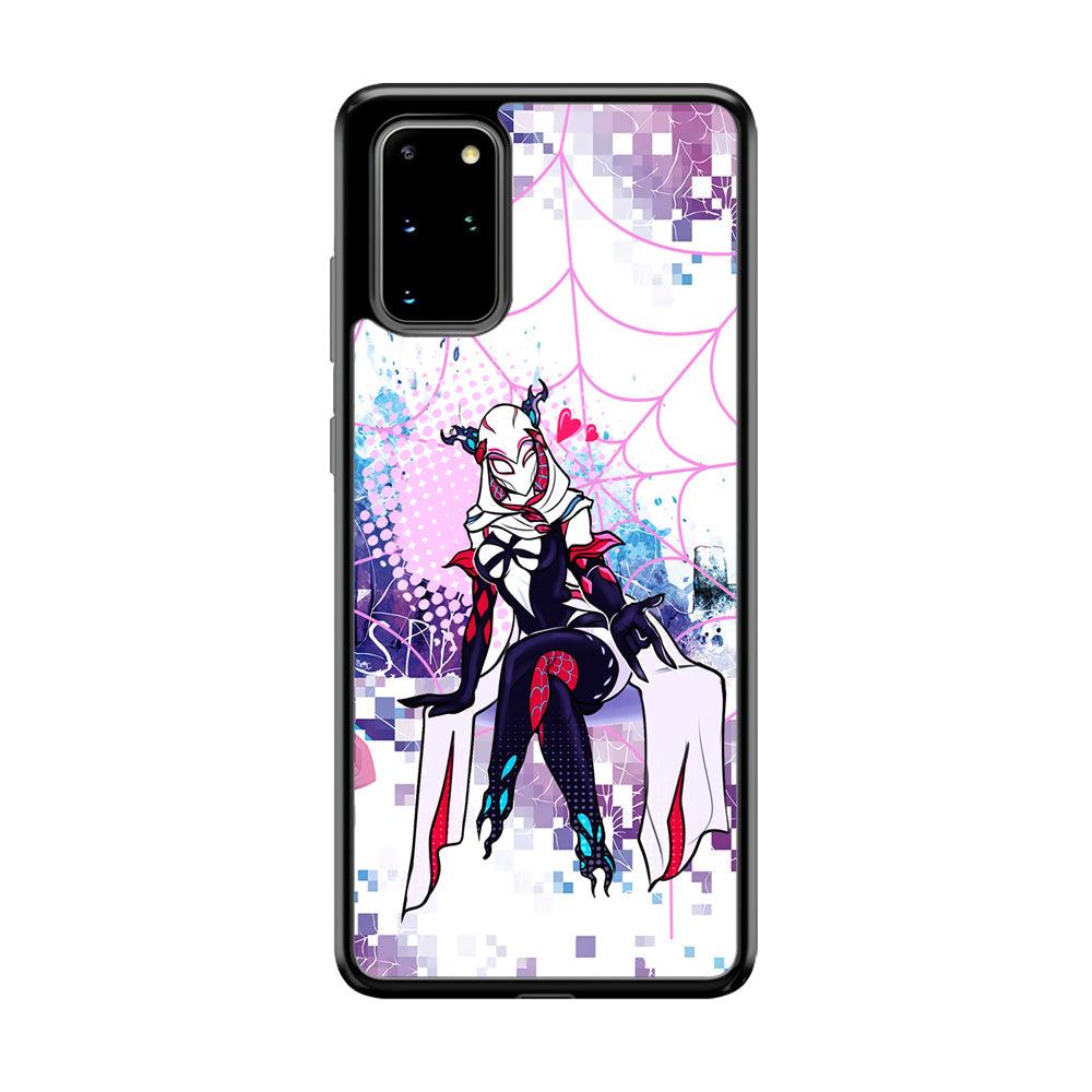 Spider Gwen Net of Love Samsung Galaxy S20 Plus Case-Rubber Black (2D Case)-Oxvistore