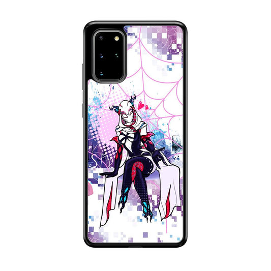 Spider Gwen Net of Love Samsung Galaxy S20 Plus Case-Rubber Black (2D Case)-Oxvistore