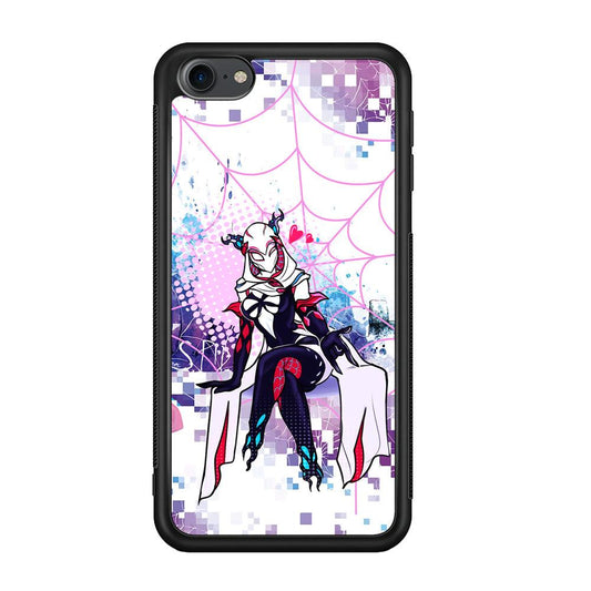 Spider Gwen Net of Love iPod Touch 6 Case-Rubber Black (2D Case)-Oxvistore