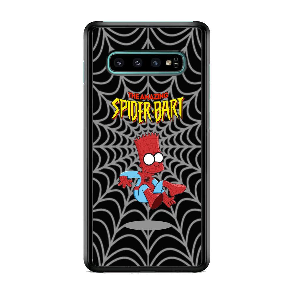 Spiderbart Simpson Showing The Web Samsung Galaxy S10 Case-Rubber Black (2D Case)-Oxvistore