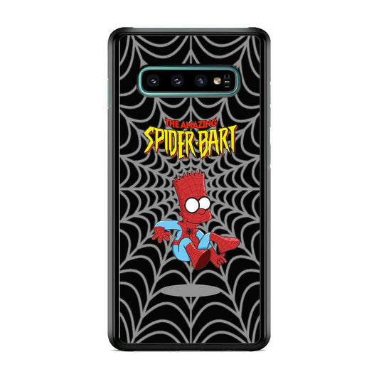 Spiderbart Simpson Showing The Web Samsung Galaxy S10 Case-Rubber Black (2D Case)-Oxvistore