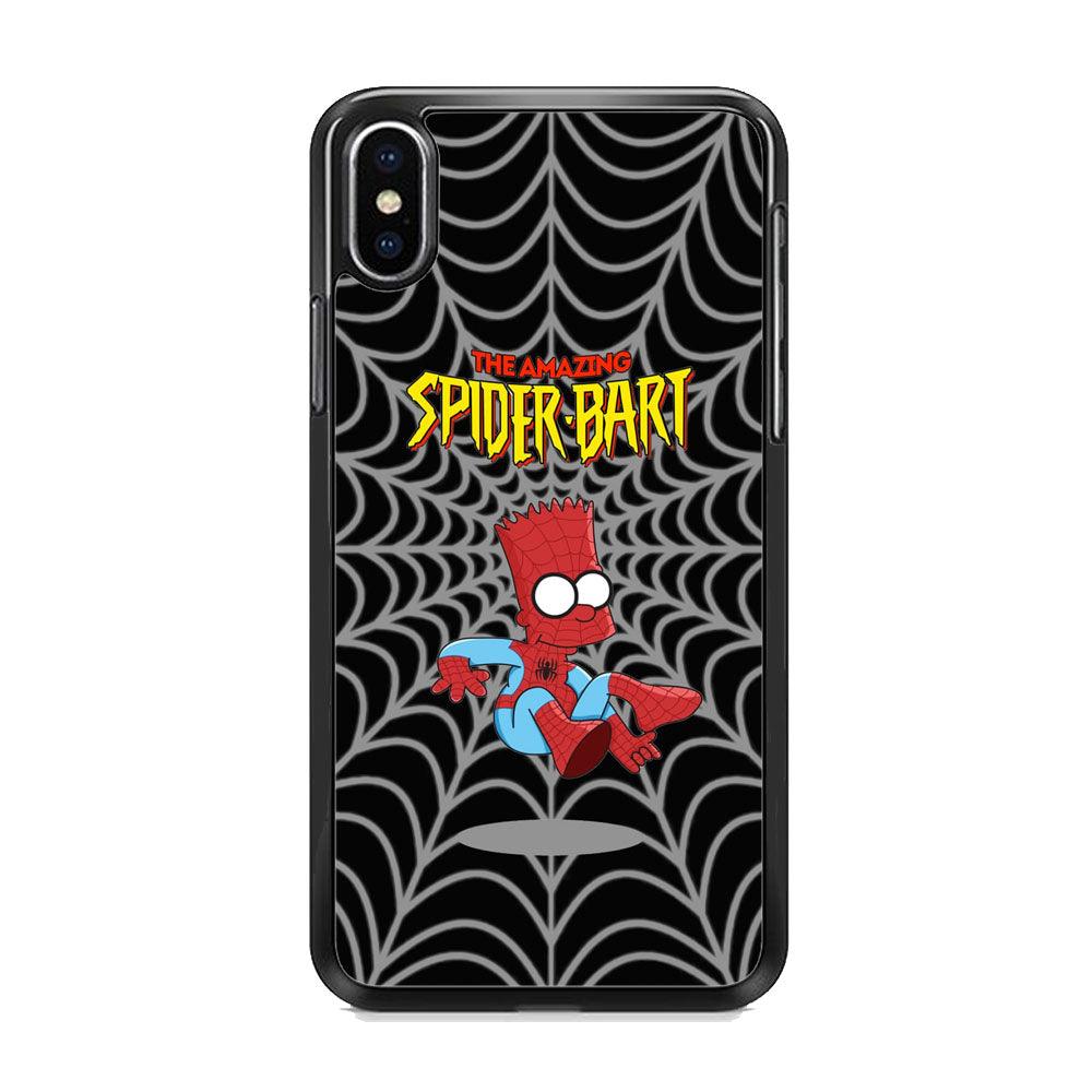 Spiderbart Simpson Showing The Web iPhone X Case-Rubber Black (2D Case)-Oxvistore