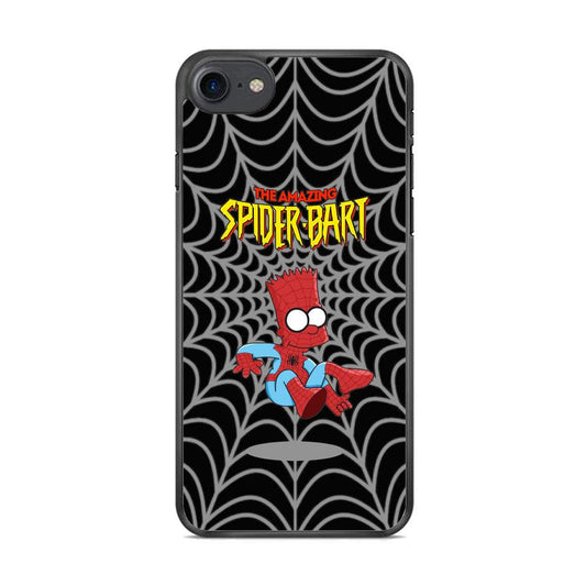 Spiderbart Simpson Showing The Web iPhone 8 Plus Case-Rubber White (2D Case)-Oxvistore