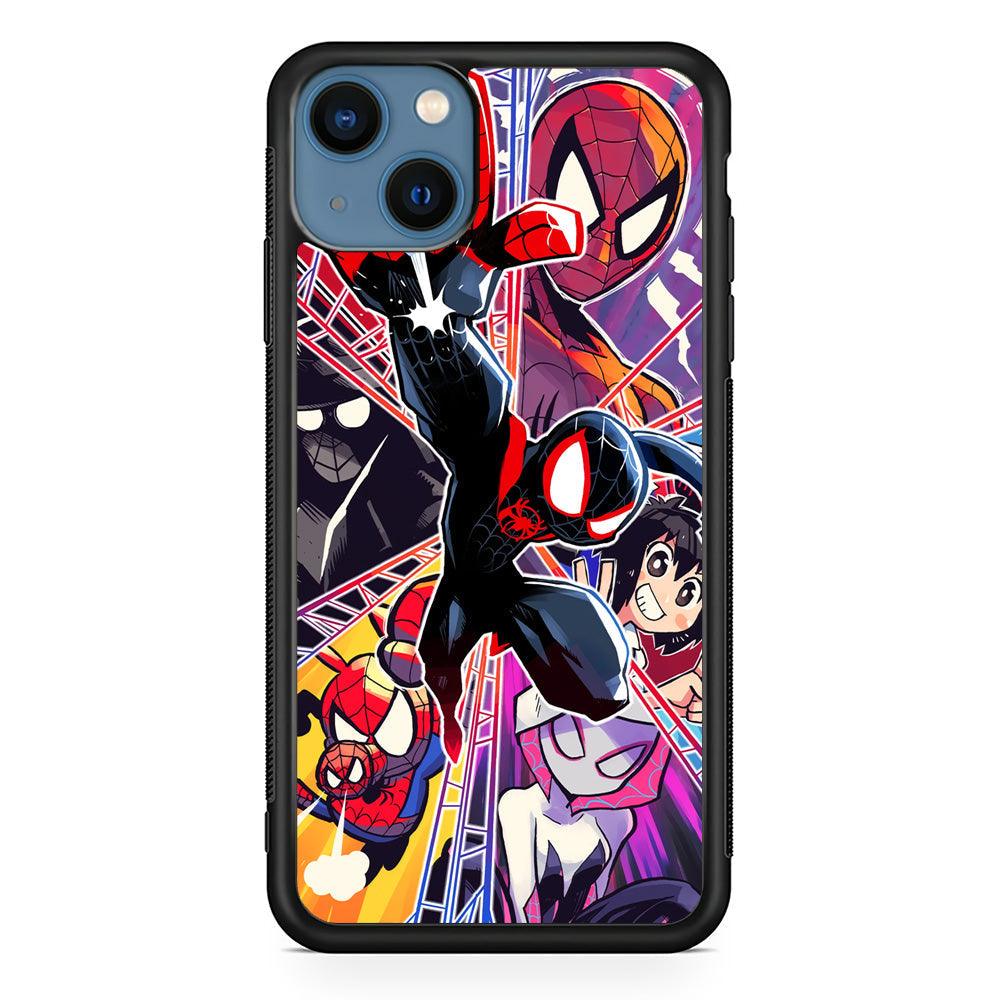 Spiderman Crime Chaser iPhone 15 Plus Case-Rubber Black (2D Case)-Oxvistore