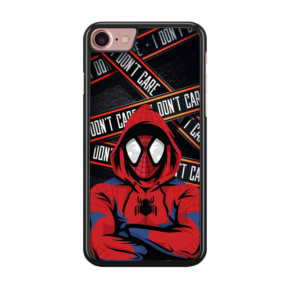Spiderman Indifferent Mode iPhone 7 Case-Rubber Black (2D Case)-Oxvistore