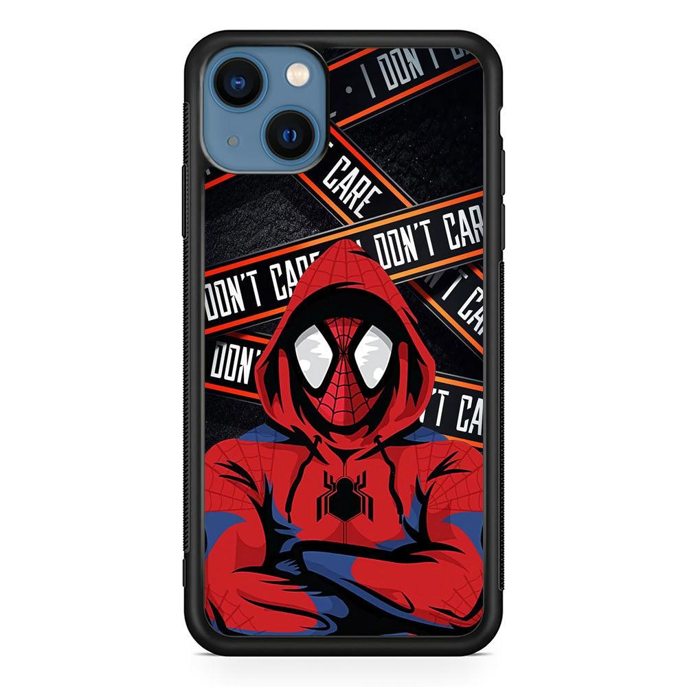 Spiderman Indifferent Mode iPhone 14 Plus Case-Rubber White (2D Case)-Oxvistore