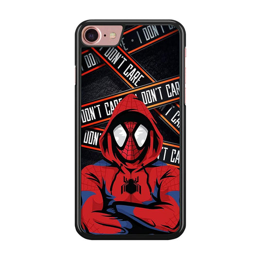 Spiderman Indifferent Mode iPhone 8 Case-Rubber Black (2D Case)-Oxvistore