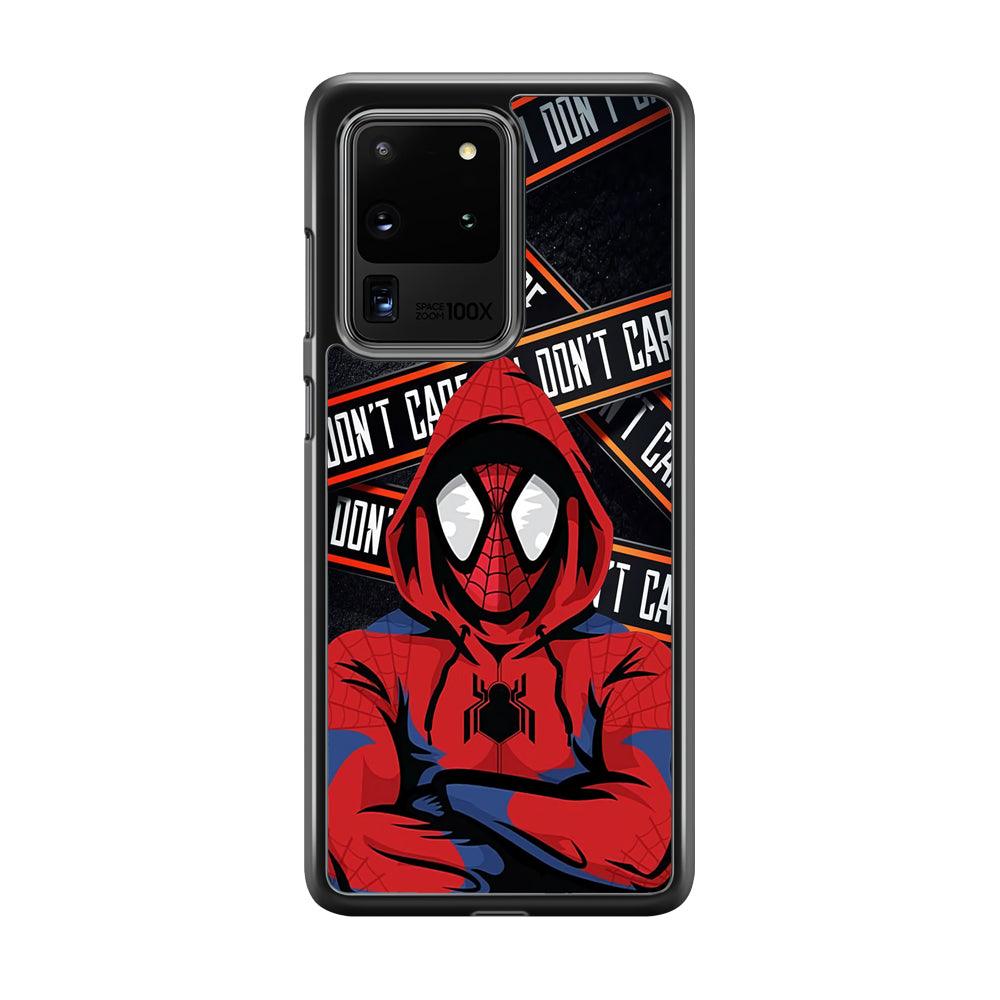 Spiderman Indifferent Mode Samsung Galaxy S20 Ultra Case-Rubber White (2D Case)-Oxvistore