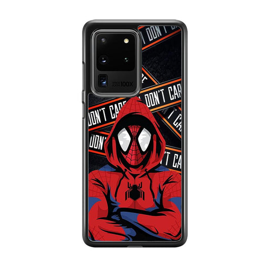 Spiderman Indifferent Mode Samsung Galaxy S20 Ultra Case-Rubber White (2D Case)-Oxvistore