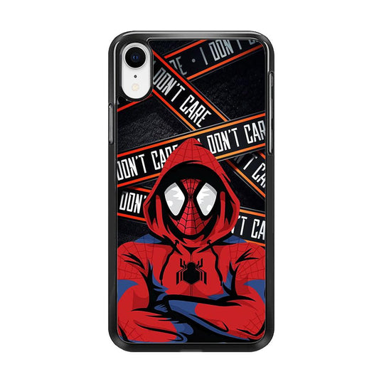 Spiderman Indifferent Mode iPhone XR Case-Rubber Black (2D Case)-Oxvistore
