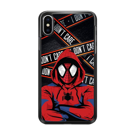 Spiderman Indifferent Mode iPhone X Case-Rubber Black (2D Case)-Oxvistore