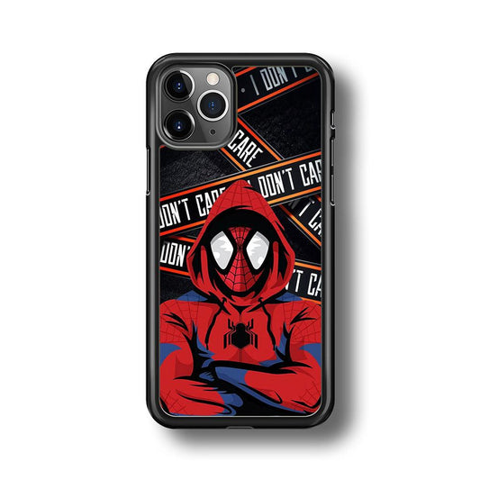 Spiderman Indifferent Mode iPhone 11 Pro Max Case-Rubber Black (2D Case)-Oxvistore