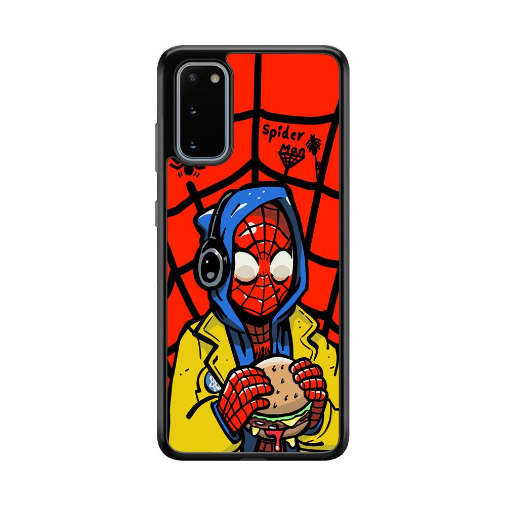 Spiderman Lunch with Burger Samsung Galaxy S20 Case-Oxvistore