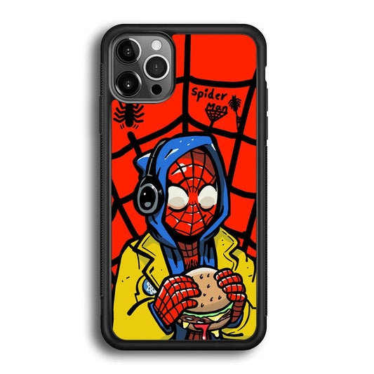 Spiderman Lunch with Burger iPhone 12 Pro Max Case-Oxvistore