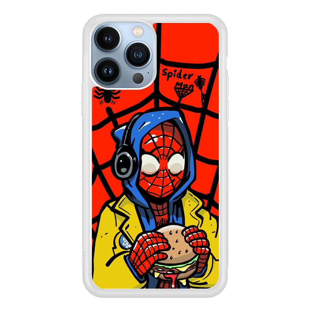 Spiderman Lunch with Burger iPhone 13 Pro Case-Oxvistore