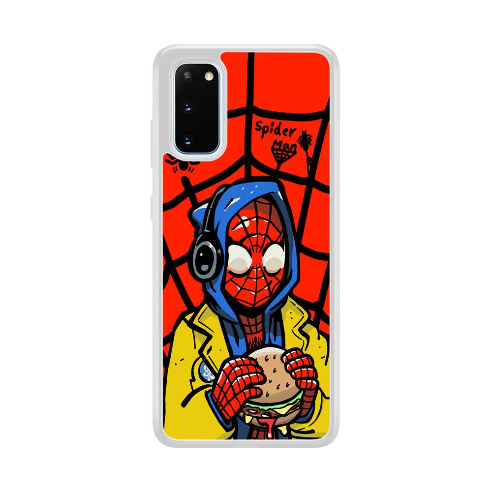 Spiderman Lunch with Burger Samsung Galaxy S20 Case-Oxvistore