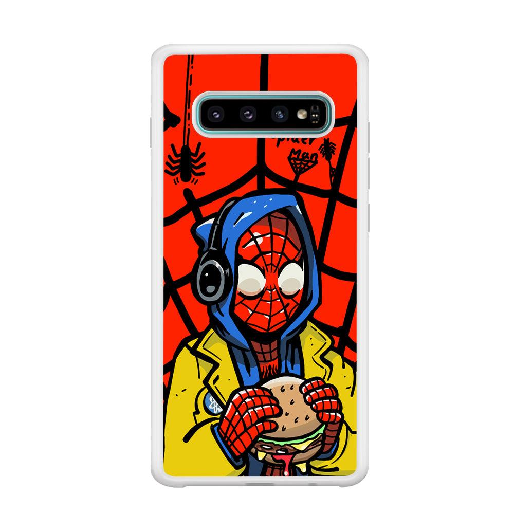 Spiderman Lunch with Burger Samsung Galaxy S10 Plus Case-Oxvistore