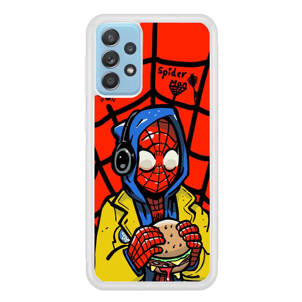 Spiderman Lunch with Burger Samsung Galaxy A52 Case-Oxvistore