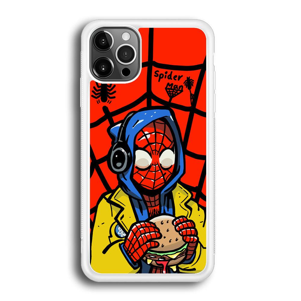 Spiderman Lunch with Burger iPhone 12 Pro Max Case-Oxvistore