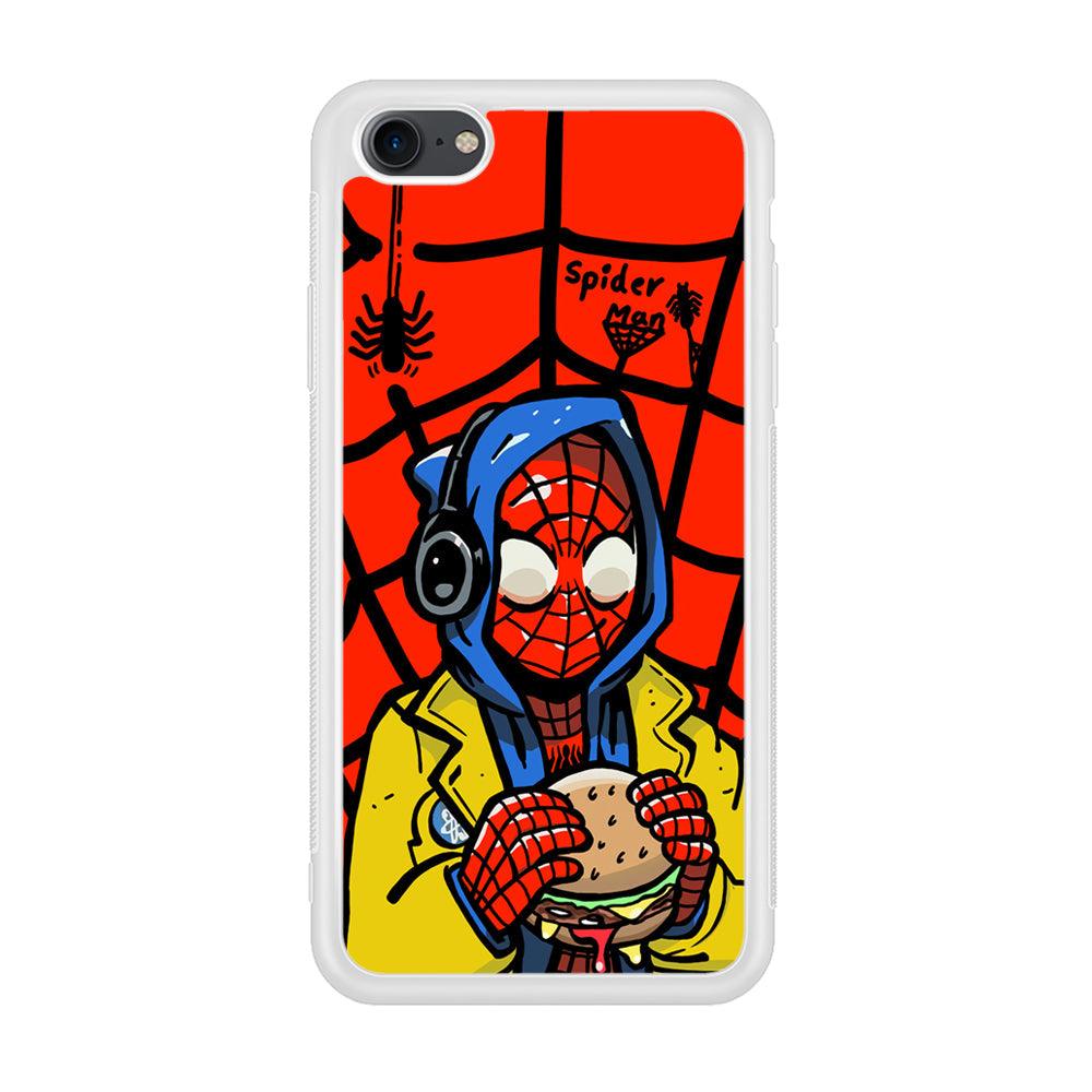 Spiderman Lunch with Burger iPhone 8 Case-Oxvistore