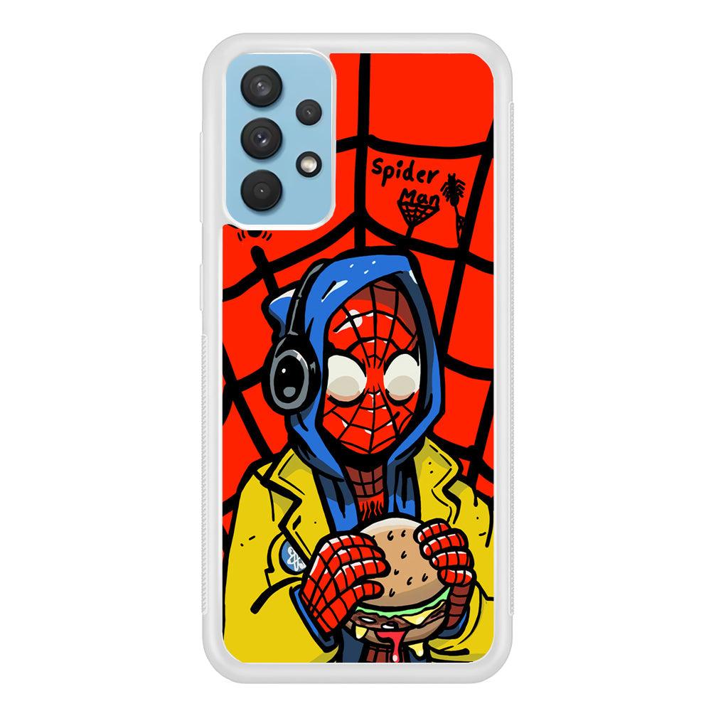 Spiderman Lunch with Burger Samsung Galaxy A32 Case-Oxvistore