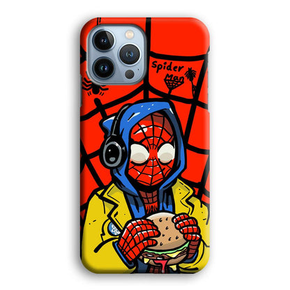 Spiderman Lunch with Burger iPhone 14 Pro Max Case-Oxvistore