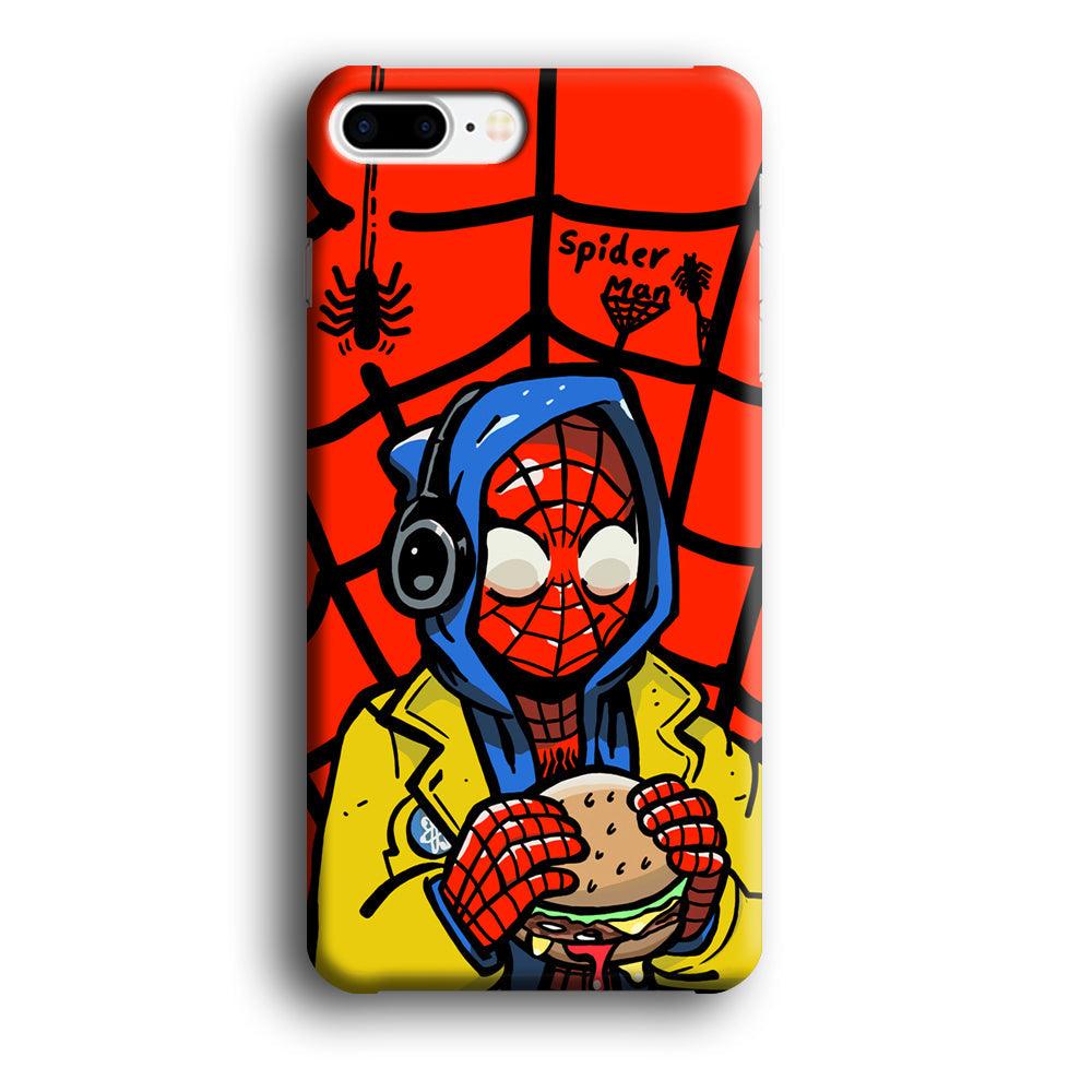 Spiderman Lunch with Burger iPhone 8 Plus Case-Oxvistore