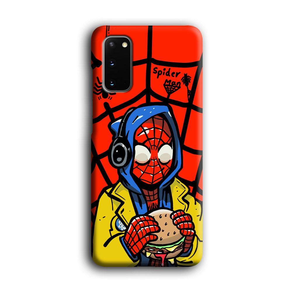 Spiderman Lunch with Burger Samsung Galaxy S20 Case-Oxvistore