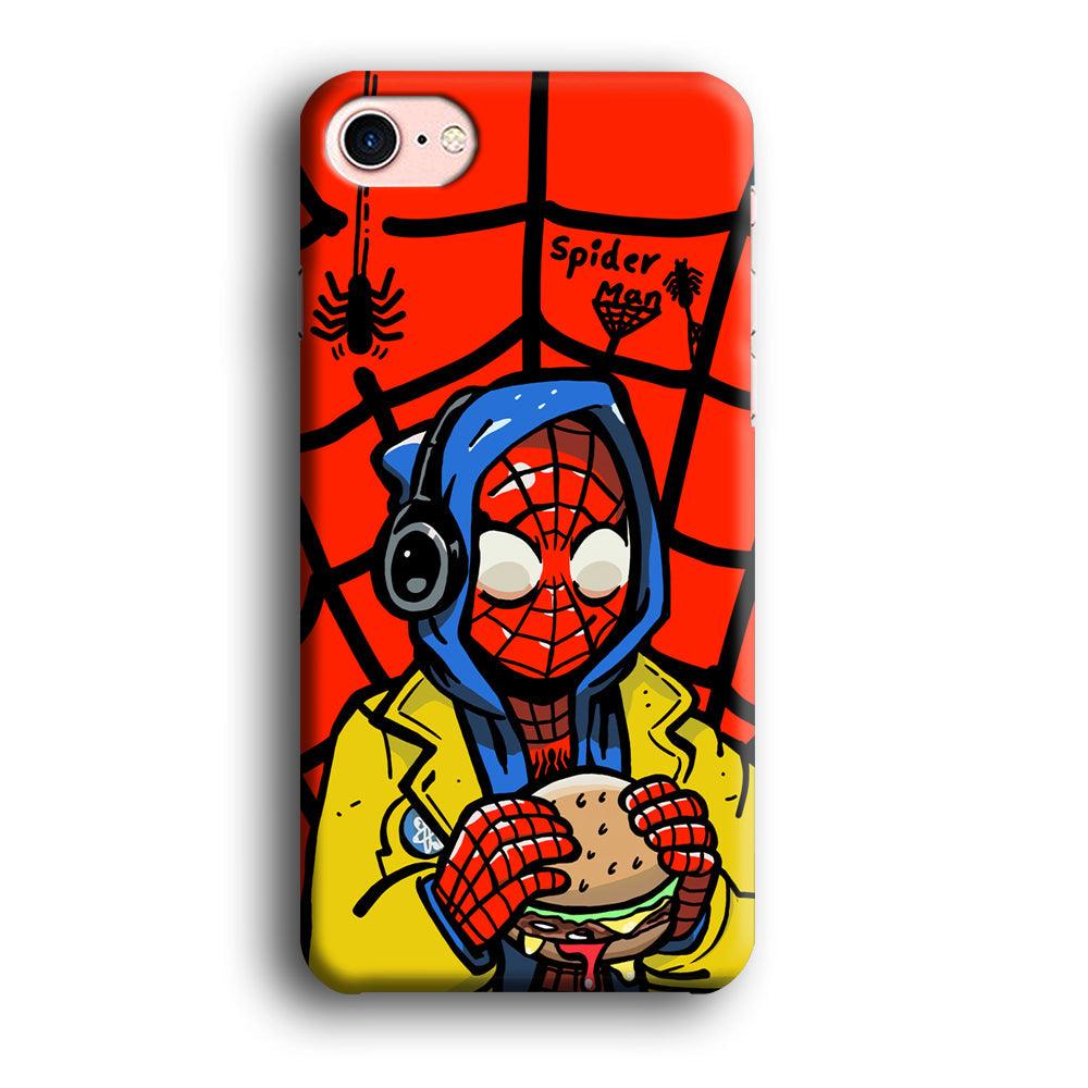 Spiderman Lunch with Burger iPhone 8 Case-Oxvistore