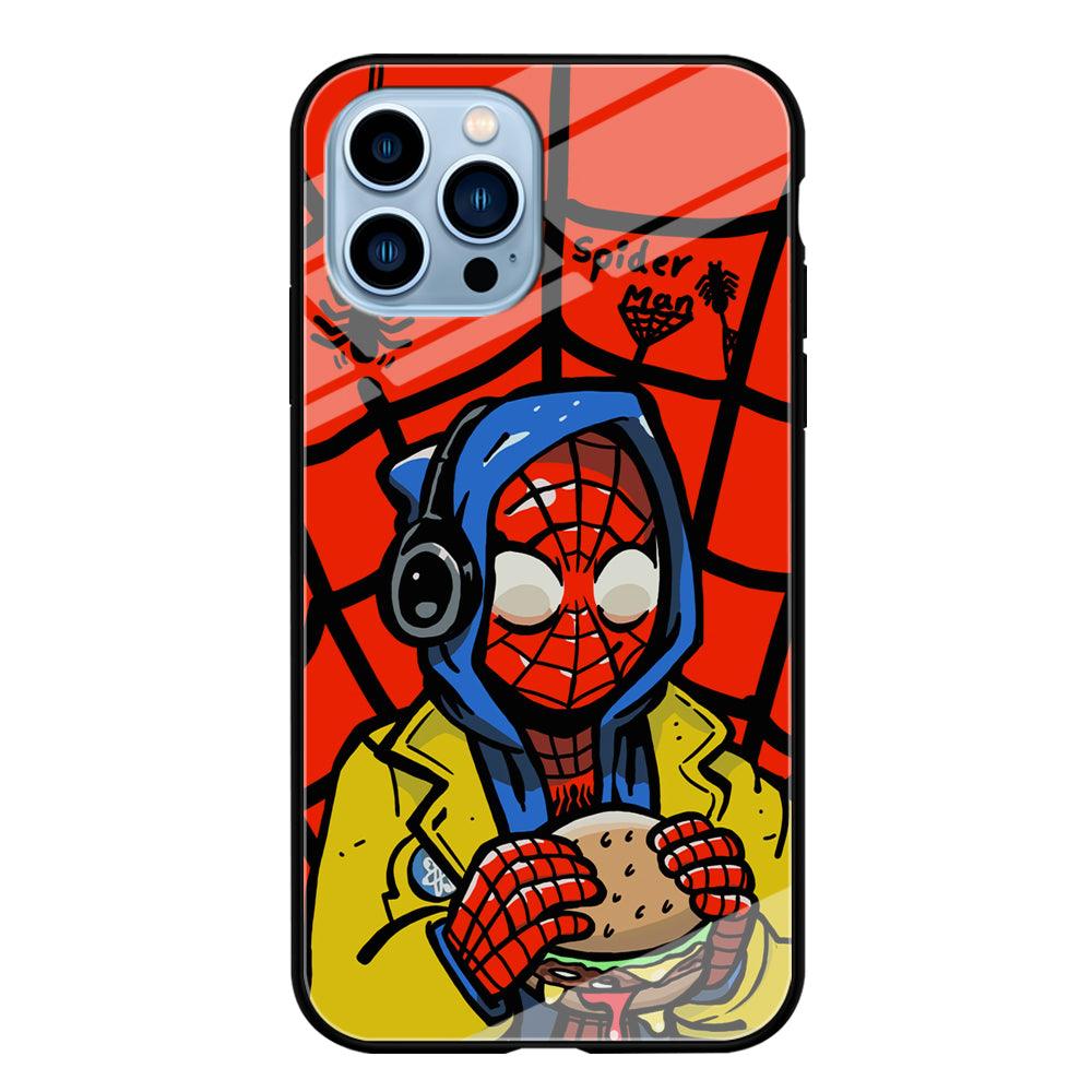 Spiderman Lunch with Burger iPhone 15 Pro Case-Oxvistore