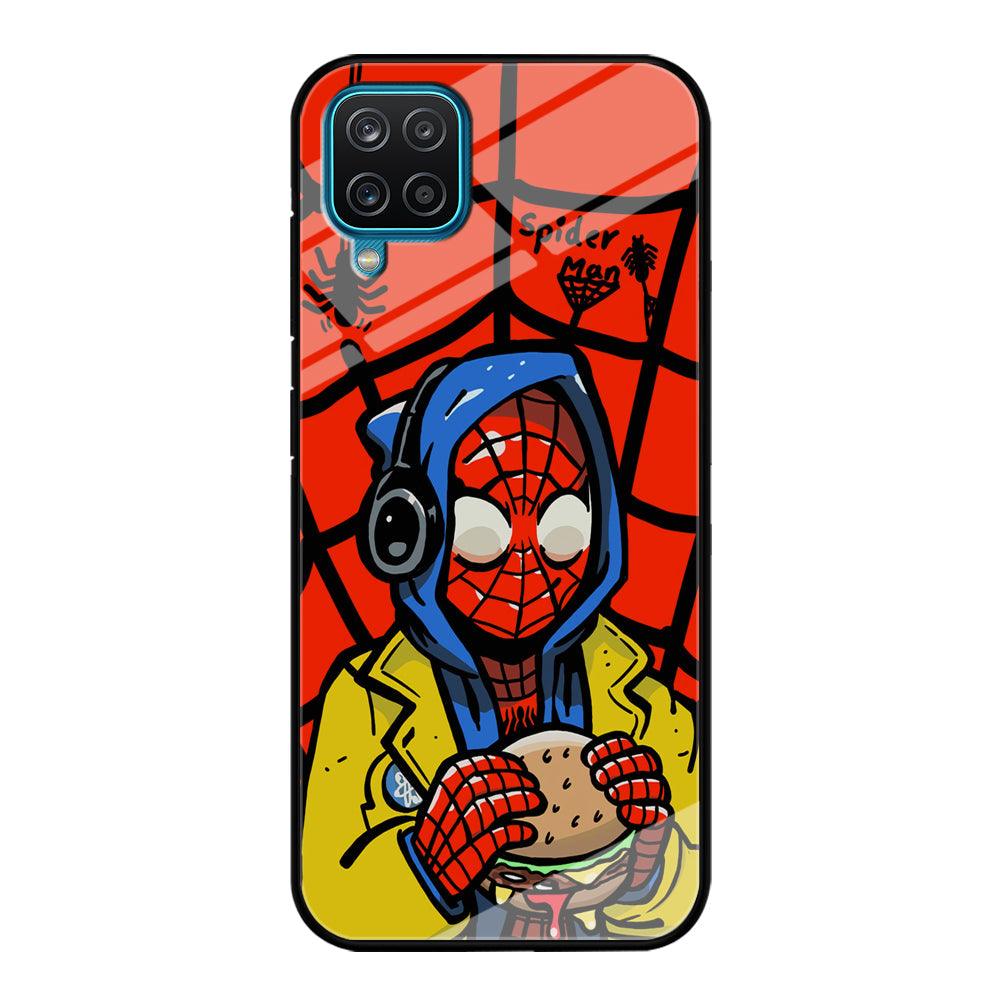 Spiderman Lunch with Burger Samsung Galaxy A12 Case-Oxvistore