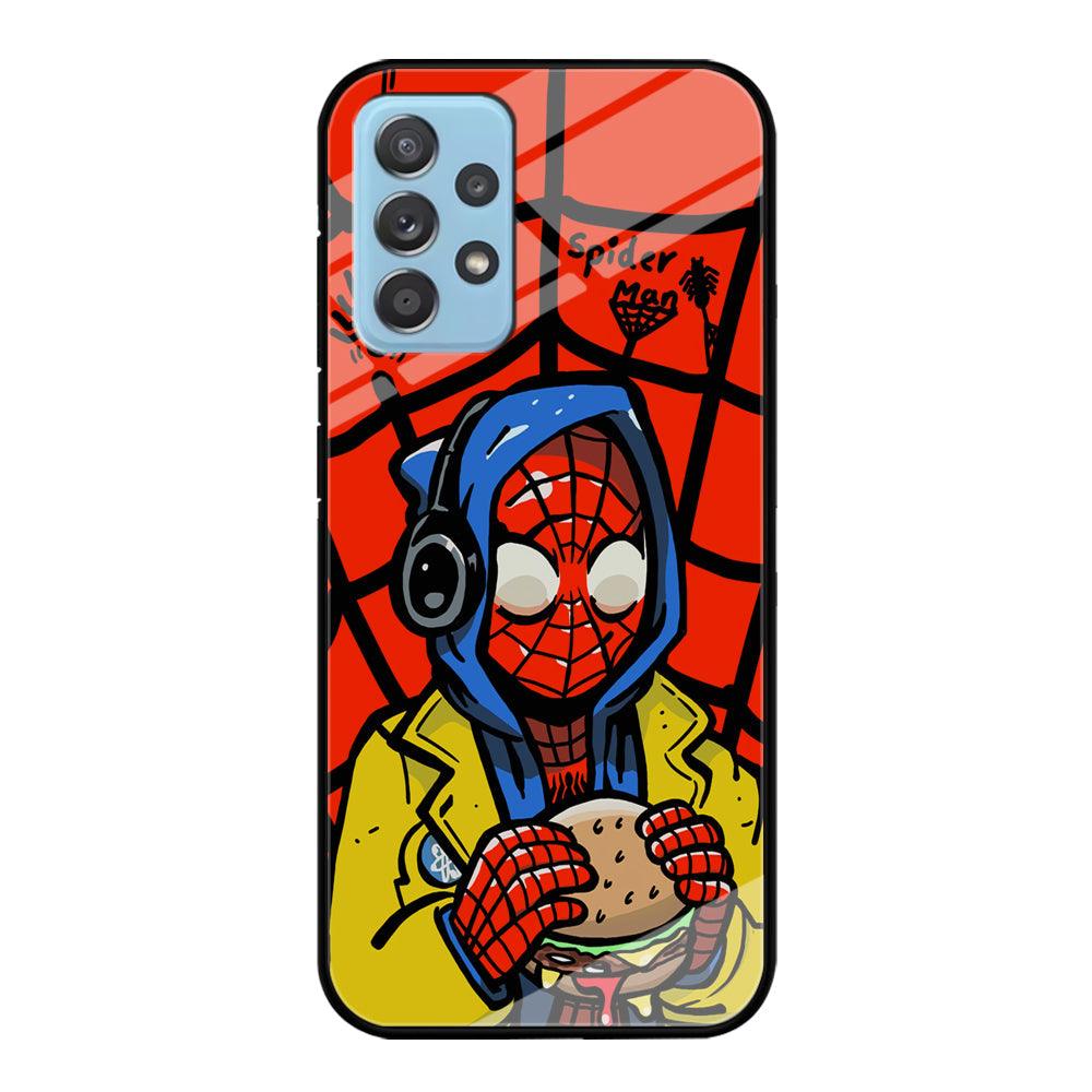 Spiderman Lunch with Burger Samsung Galaxy A52 Case-Oxvistore