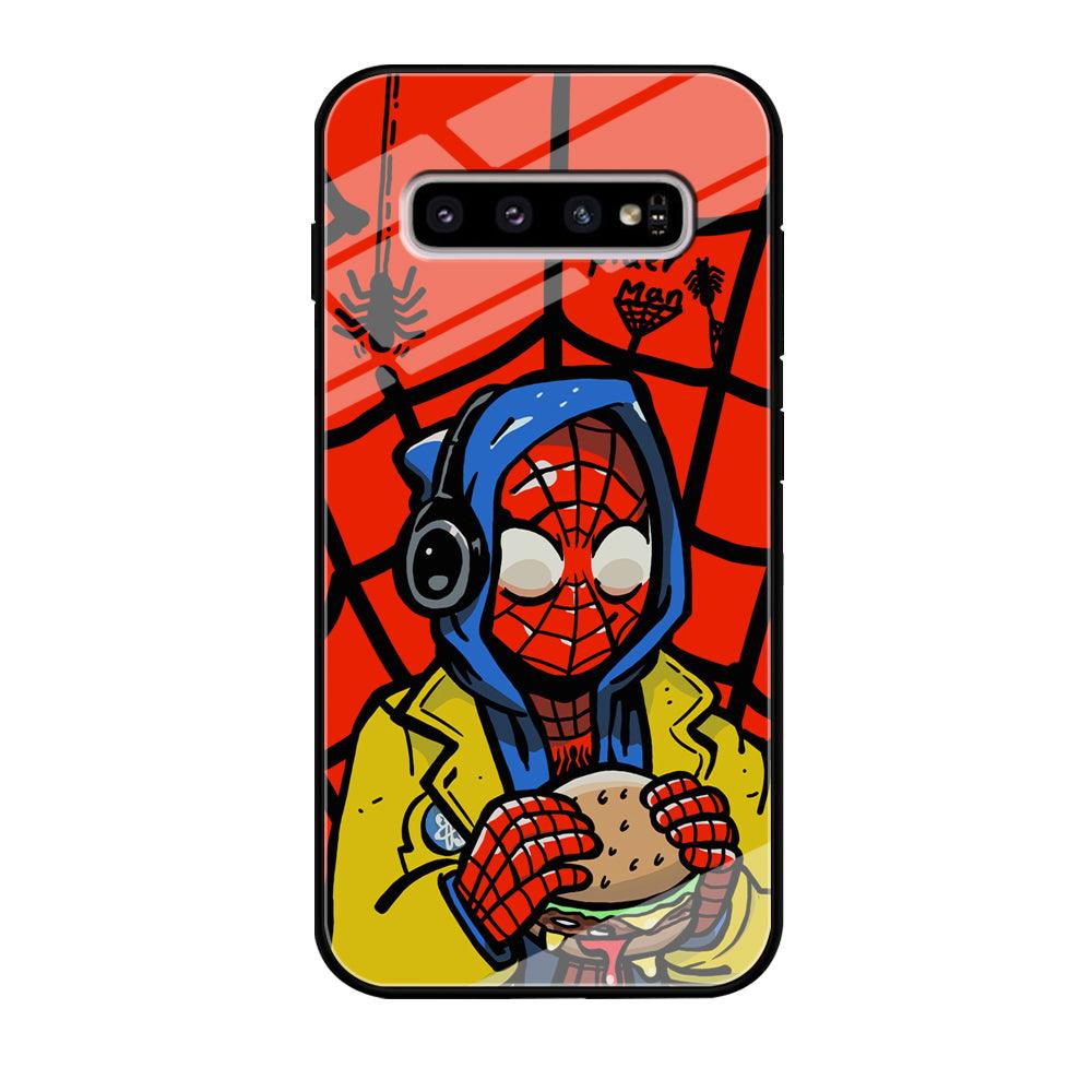 Spiderman Lunch with Burger Samsung Galaxy S10 Plus Case-Oxvistore