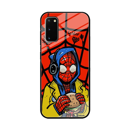 Spiderman Lunch with Burger Samsung Galaxy S20 Case-Oxvistore