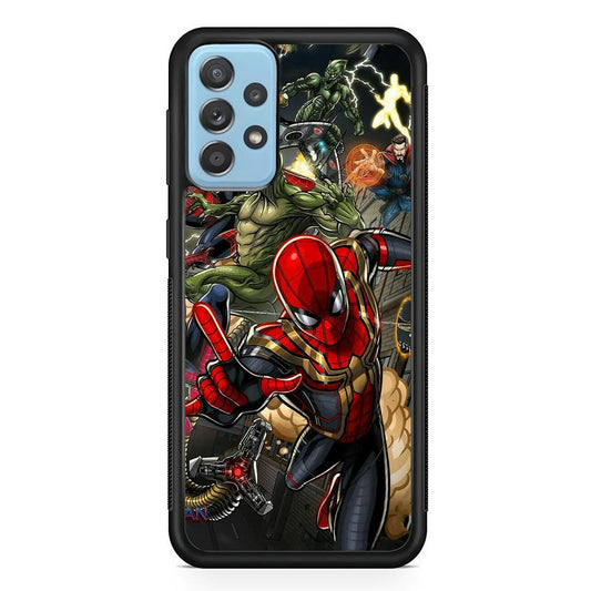 Spiderman Multiverse Battle Samsung Galaxy A72 Case-Rubber Black (2D Case)-Oxvistore