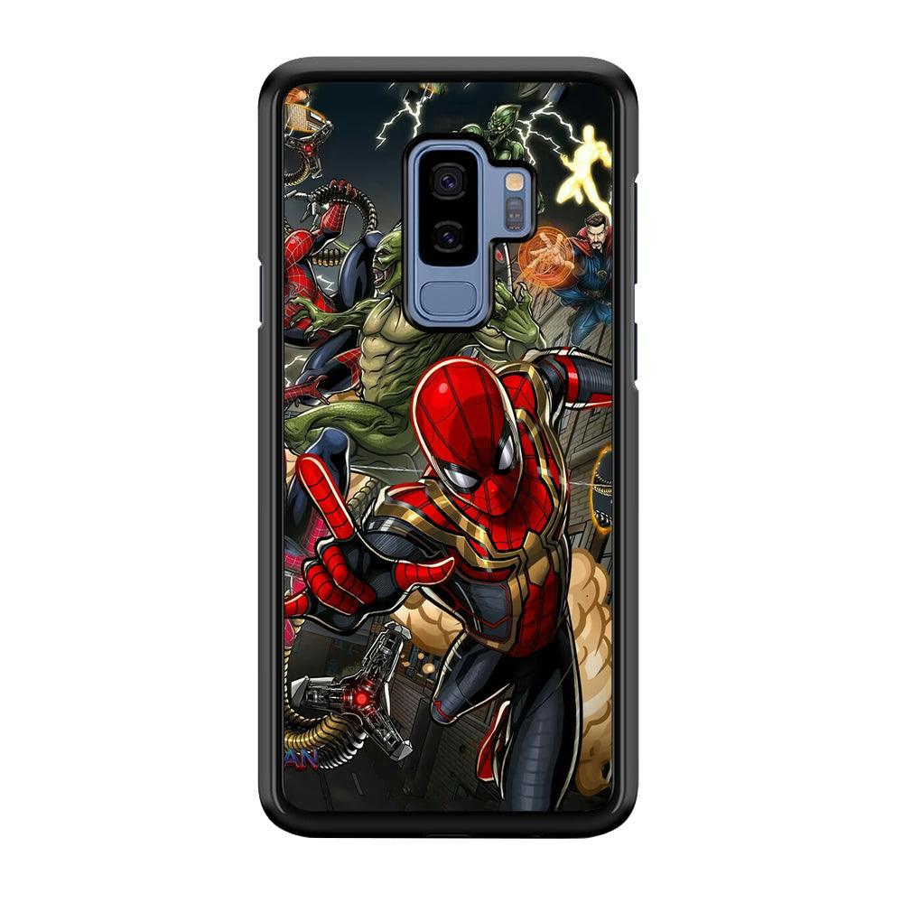 Spiderman Multiverse Battle Samsung Galaxy S9 Plus Case-Rubber Black (2D Case)-Oxvistore