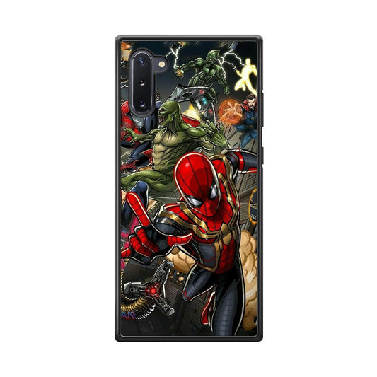 Spiderman Multiverse Battle Samsung Galaxy Note 10 Case-Rubber Black (2D Case)-Oxvistore
